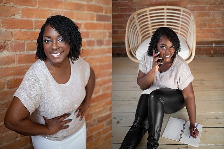 red brick wall personal branding photos heather watson